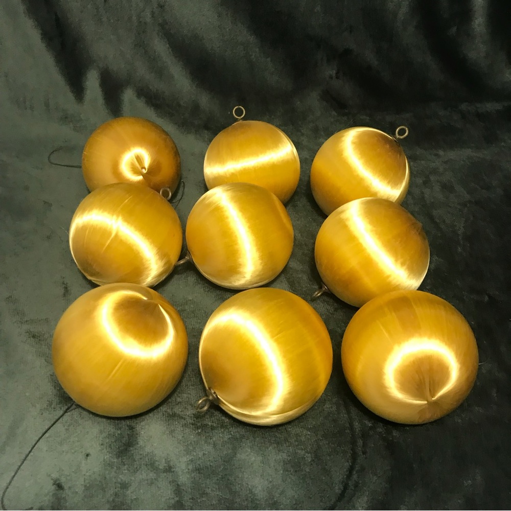 Unbreakable Christmas Ornaments Vintage Satin/Sheen set of 9